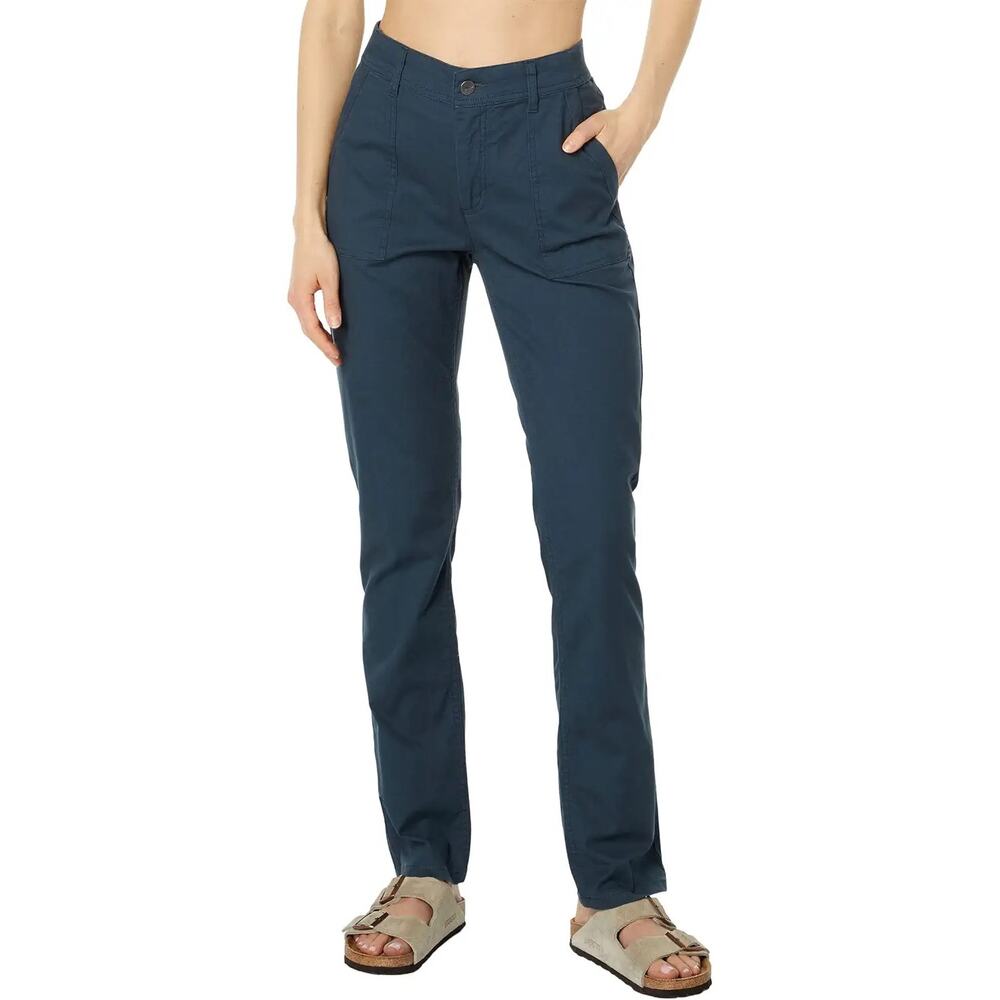 Toad&Co Womens 14 Blue Earthworks Pants Cotton Canvas Straight Fit Gorpcore Work